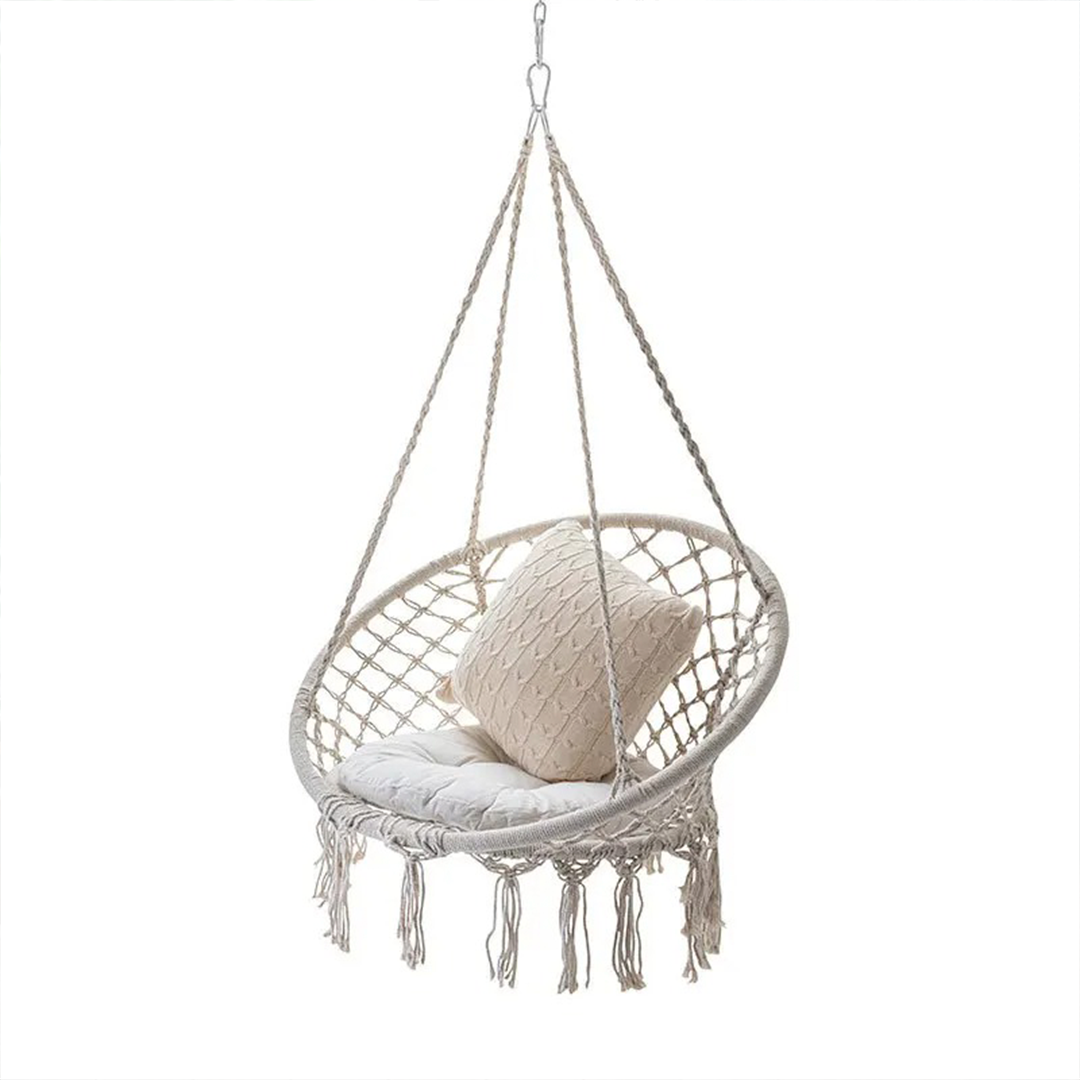 SILLA COLUMPIO DE MACRAMÉ